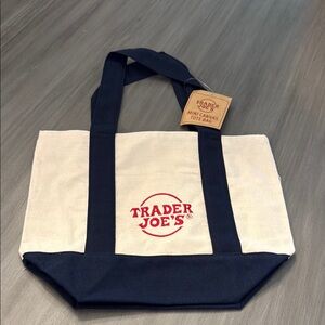 NWT Trader Joe's mini Canvas Tote Bag in Navy 2024